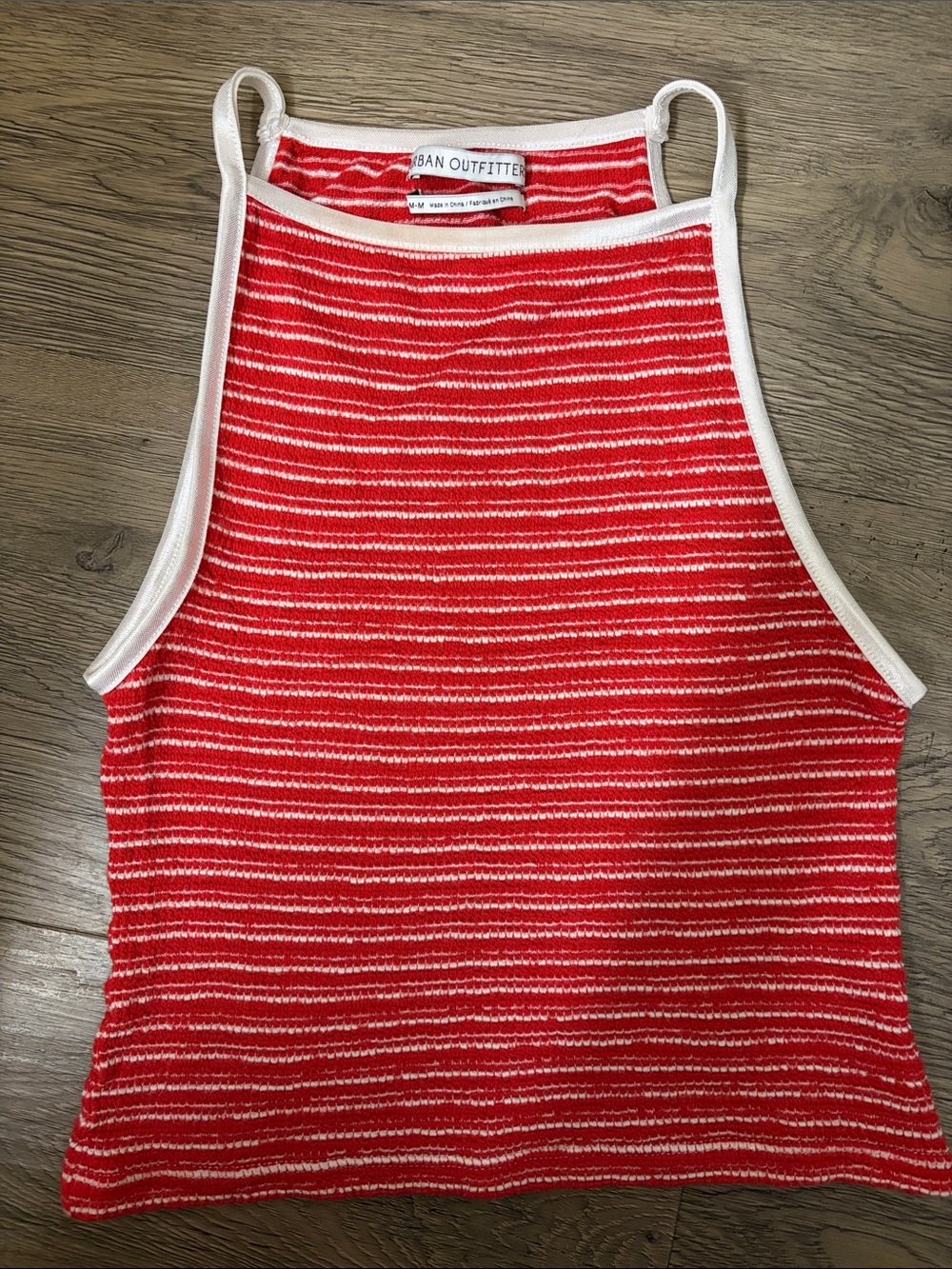 Urban Outfitters Red & White Striped Knit Halter